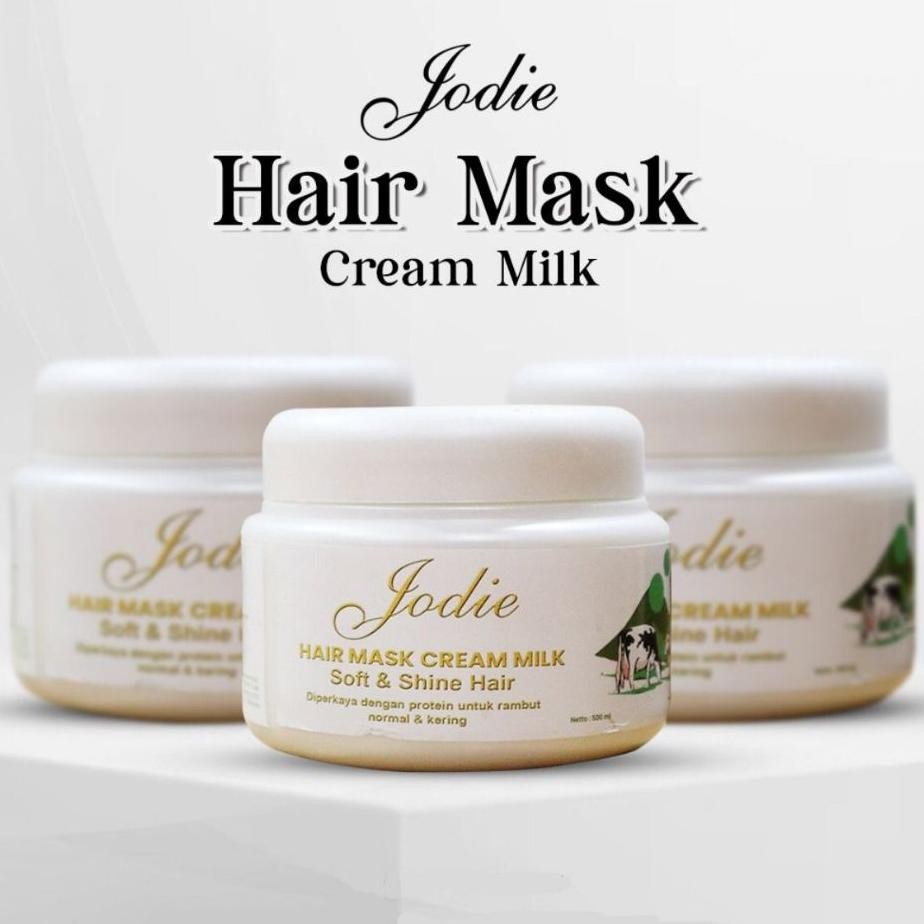 Jodie Hair Mask Cream Milk Soft Shine Hair Jodie Hair Mask Masker Rambut Krim Susu