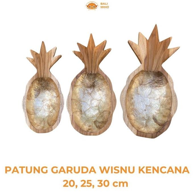 {{{{}}] Mangkok Nanas Jati 1 SET isi 3 pcs Lapis Kerang - Mangkok Nanas Kayu Jati - Piring Nanas Kay