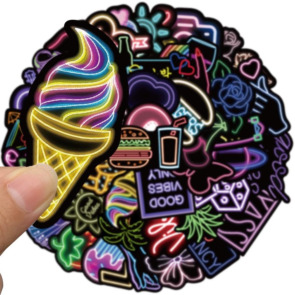 

COD [50PCS]Stiker Neon Light Keren Stiker Lucu Graffiti Decal Vinyl Anti Air- Sticker Aesthetic Buku Journal Koper Casing HP Laptop Helm Motor MRN-39