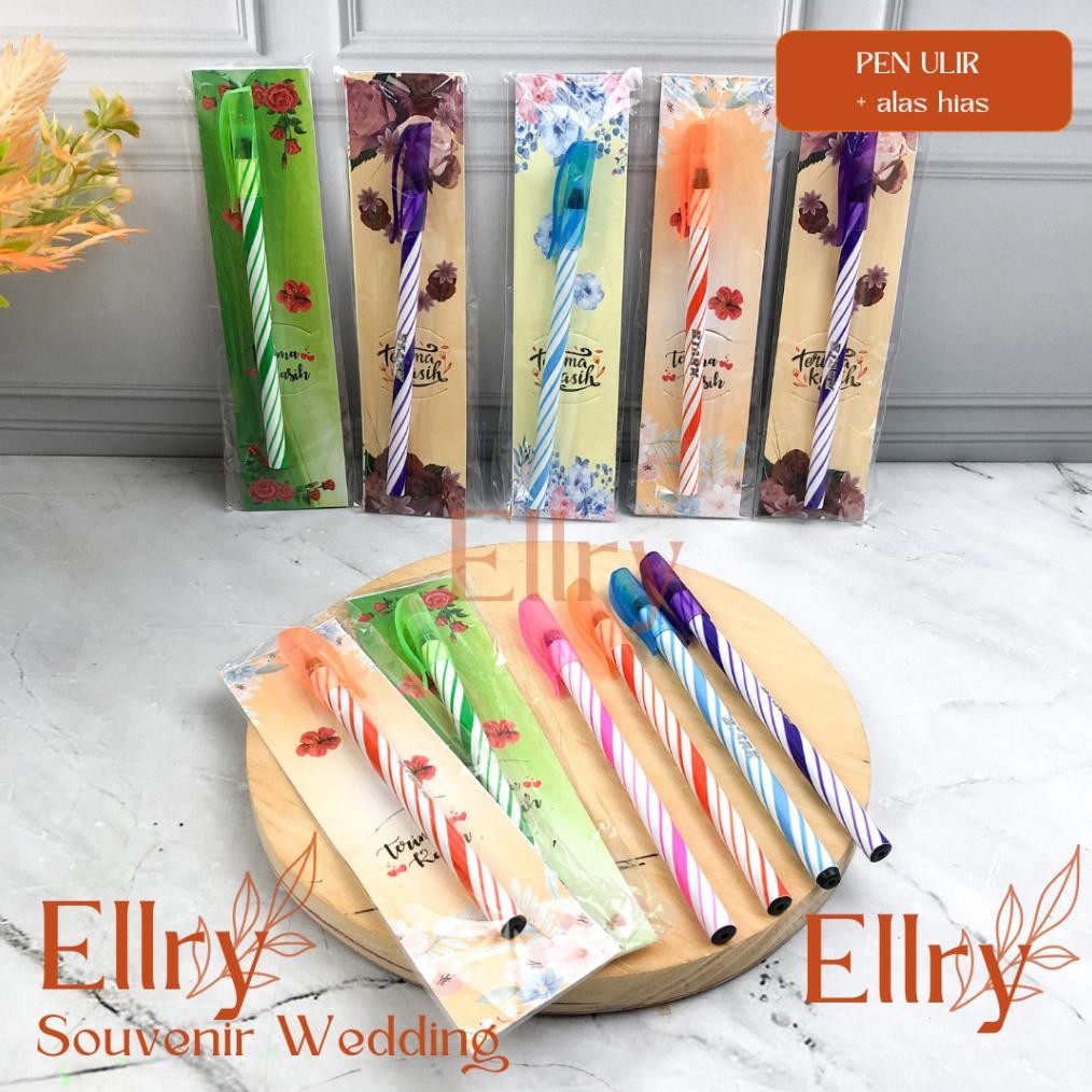 

COD ( Isi 50 pcs ) Souvenir Pulpen Belang Warna Warni Alas Hias QBS-40