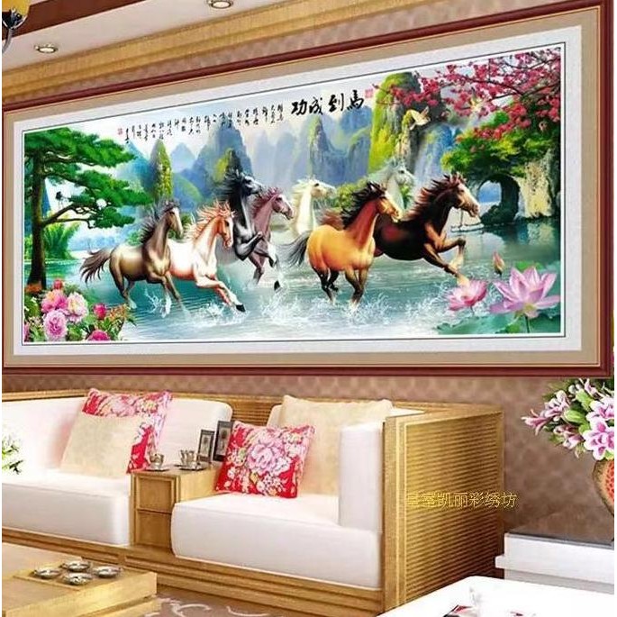 

DIY Diamond Painting Full delapan Kuda Pergunungan Surga pinus 12050 CM D236 FA