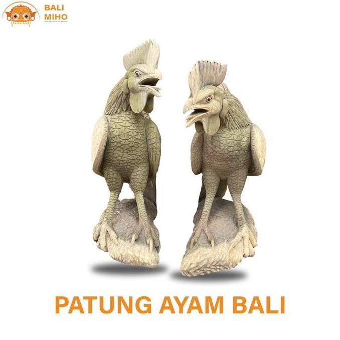 ~~~~~] Patung Ayam Jago Kayu - Pajangan Ayam Jago Kayu - Dekorasi Patung Kayu
