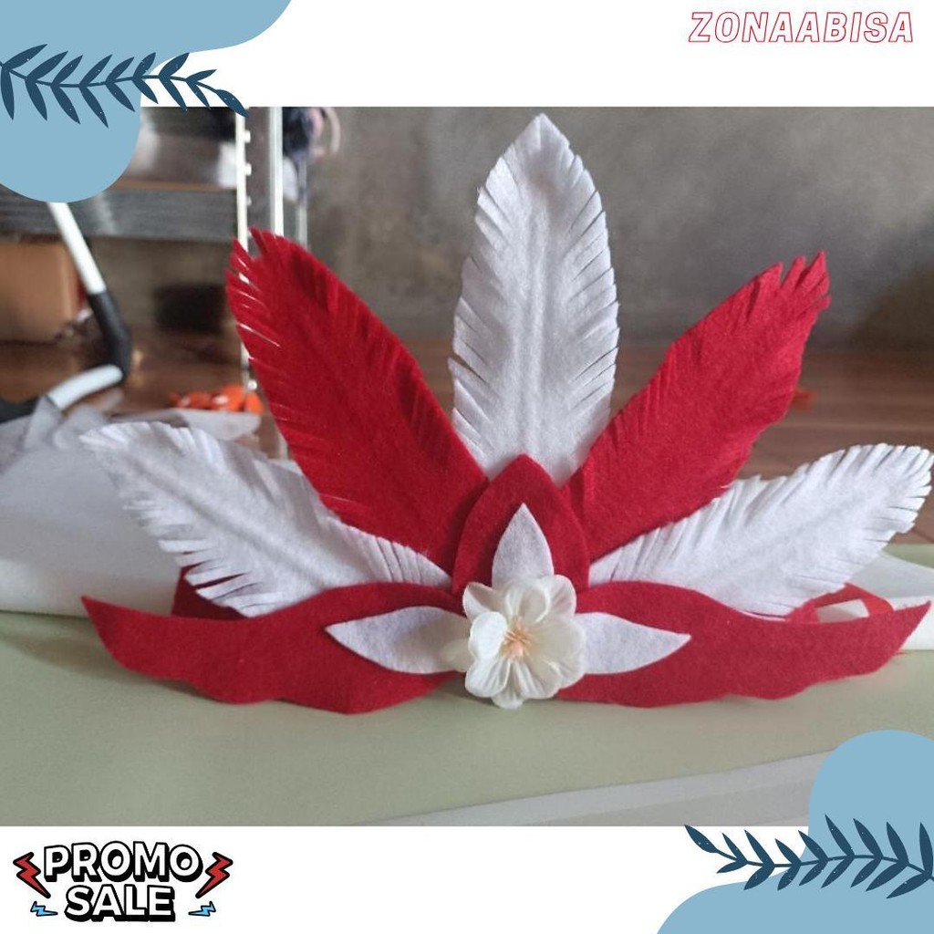 Bando Agustus / Bando merah putih / Bandana pawai / Bando anak / bando bunga