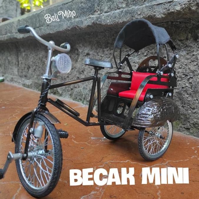 Buruan serbu] MINIATUR BECAK LOGAM/BECAK MINI/MAINAN BECAK/BECAK BESI/TRADISIONAL