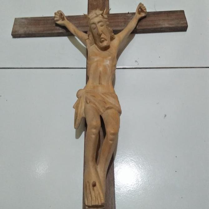 ><><><] patung kayu yesus/yessus/patung salib yesus woodstatue