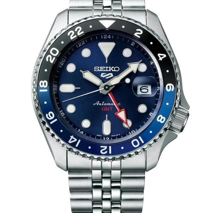 Jam Seiko SSK003K1 Ori GMT Automatic Stainless Steel SSK003 Blue Dial