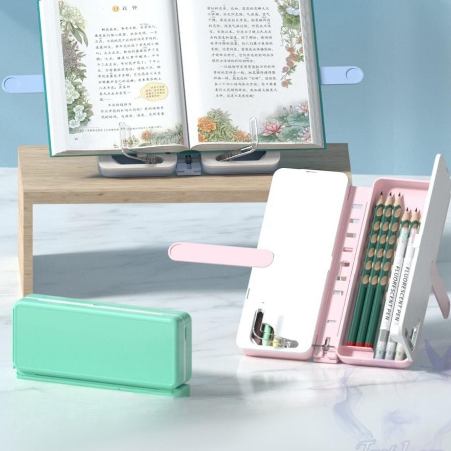 

Kotak Alat Tulis Multifungsi Tempat Pensil Dengan Penyangga Pembaca Alat Tulis Untuk Siswa Kotak Pensil Dengan Rak Buku Lipat