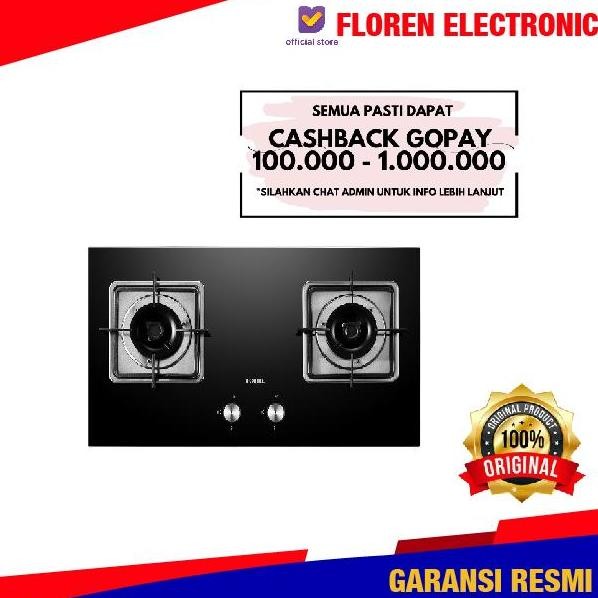 Fotile Kompor Gas 70Cm Ghg73202 / Ghg 73202 2Tungku Black Glass Co