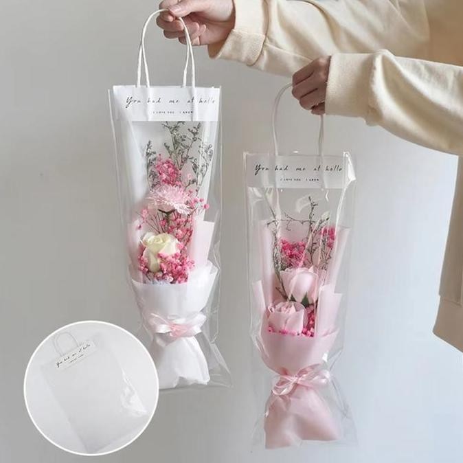 20Pcs Plastik Buket Transparan Jumbo Upacara Wisuda, Ulang Tahun Atau Pernikahan Tas Plastik Buket T