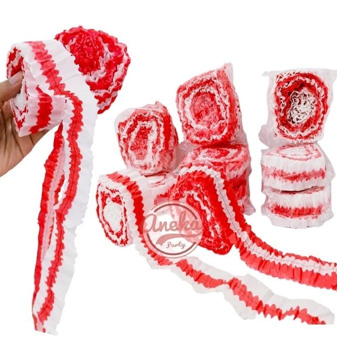 

Tgc-1924 Isi 12 Kertas Krep Serut Merah Putih / Hiasan 17 Agustus / Kertas Krep Jahit Hut Ri Merah Putih