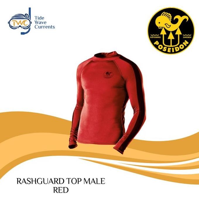 Poseidon Rashguard Top Men Red/Rashguard Diving/Scuba Diving
