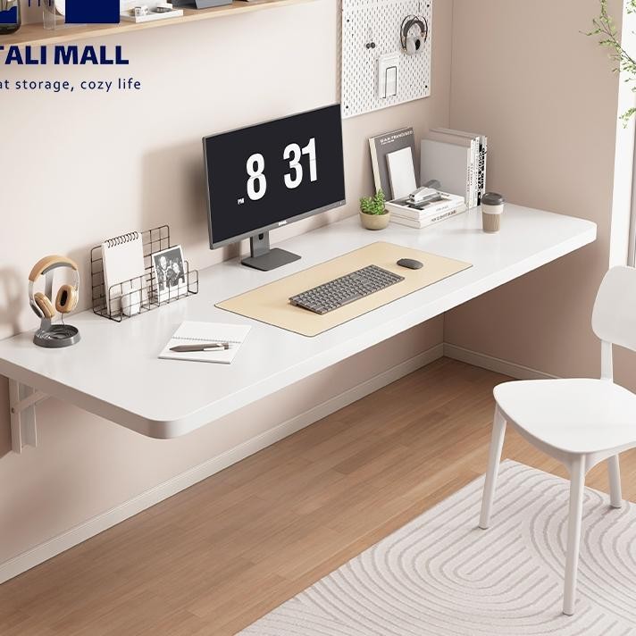 Meja Lipat Dinding Aesthetic Meja Belajar Minimalis Meja Lipat Dinding Portable Meja Komputer Kayu 8