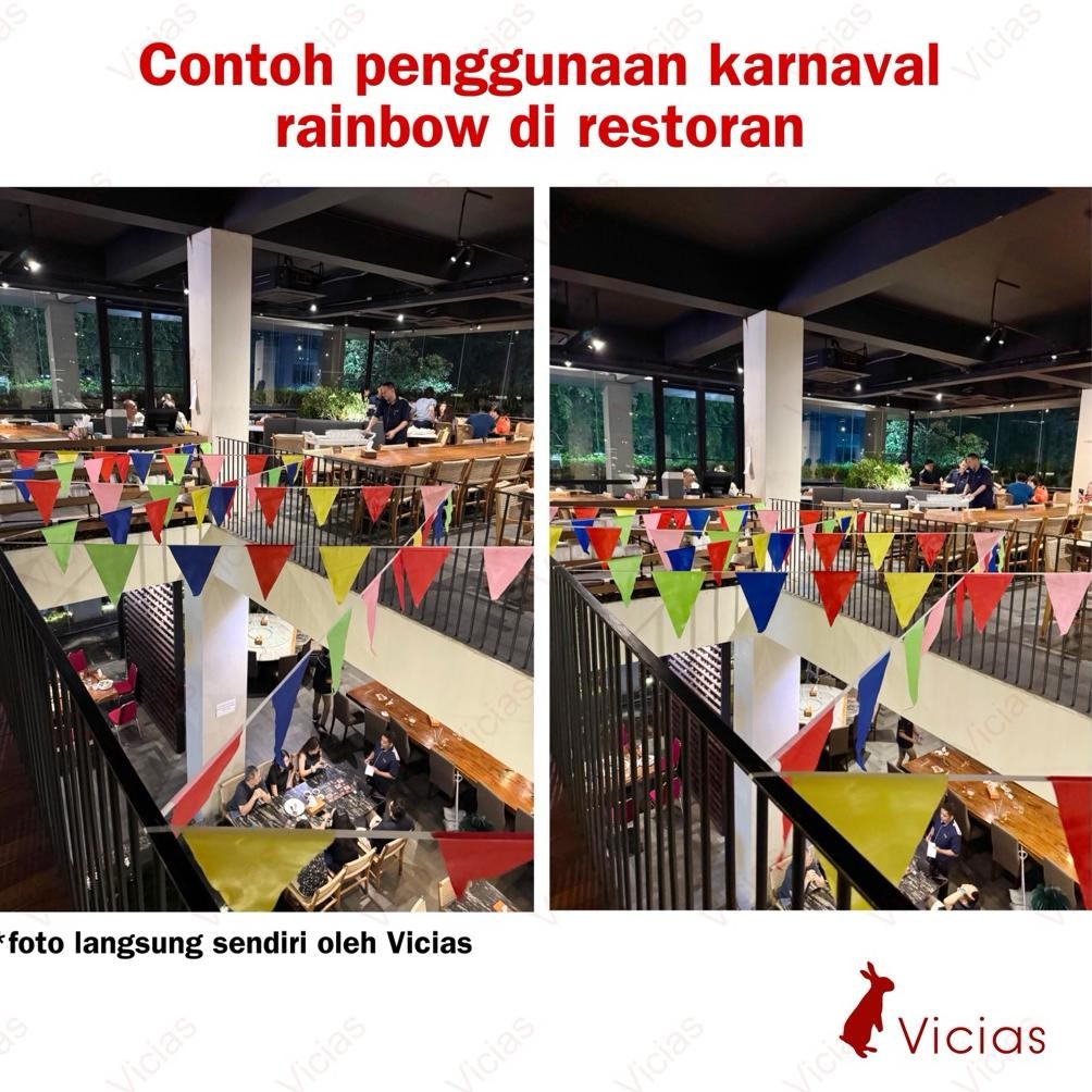 Eq-77 Bendera Kain Karnaval Merah Putih Segitiga Banner Flag Dekorasi Hut Ri Dirgahayu