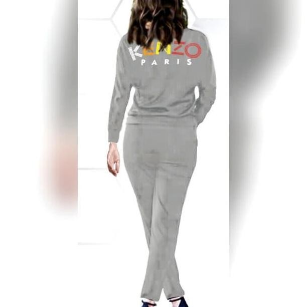 Hot Setelan Training Biru, Baju Atasan & Celana Panjang, Setelan Wanita Do86