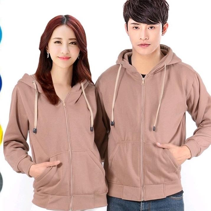 Cuci Gudang Jaket Hoodie Zipper Polos Mocca Jaket Polos Moka Hoodie Center UZV-60