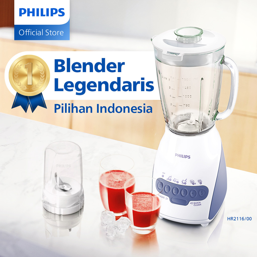 Philips Blender HR2116/00 - Blender 2 liter - Blender Philips Blender kaca 350 W - Grey