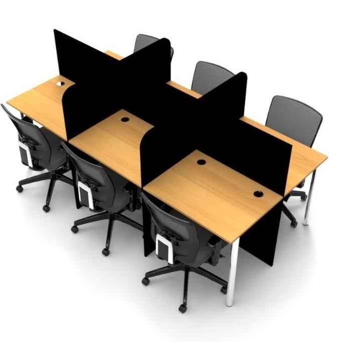 Meja Kerja Staff Partisi 2-3-4-6 Orang / Meja Kantor Sekat Workstation Cubicle Kubikal Aufa Co