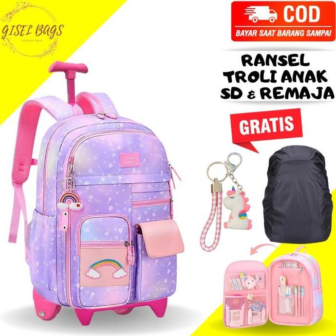 TERLARIS - Tas ransel troli anak sd tas troli anak cewek ransel troli import