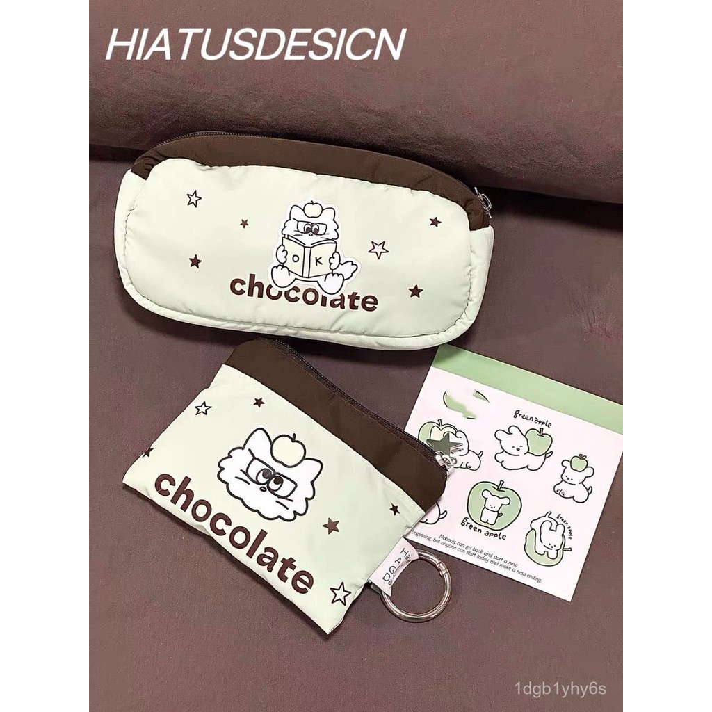 

HIATUSDESICN Original Cat Dog Large Capacity Pencil Case Cute Stationery Box Storage Bag Stationery Bag WVRB