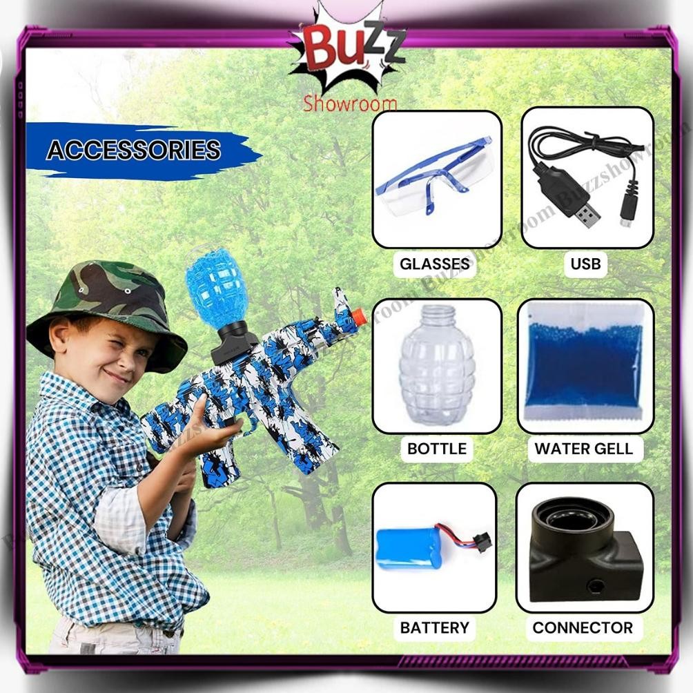Promo Gila Ad-3 Water Gel Blaster Gun Mainan Anak Super Shoot Tembakan Ak Electric Wgg Murah