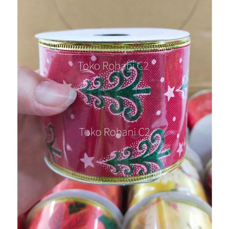 

Gh-56 Fb-4 Hiasan Natal Pita Roll Doff Gambar 6Cm - Hiasan Natal - Pita Natal Premium