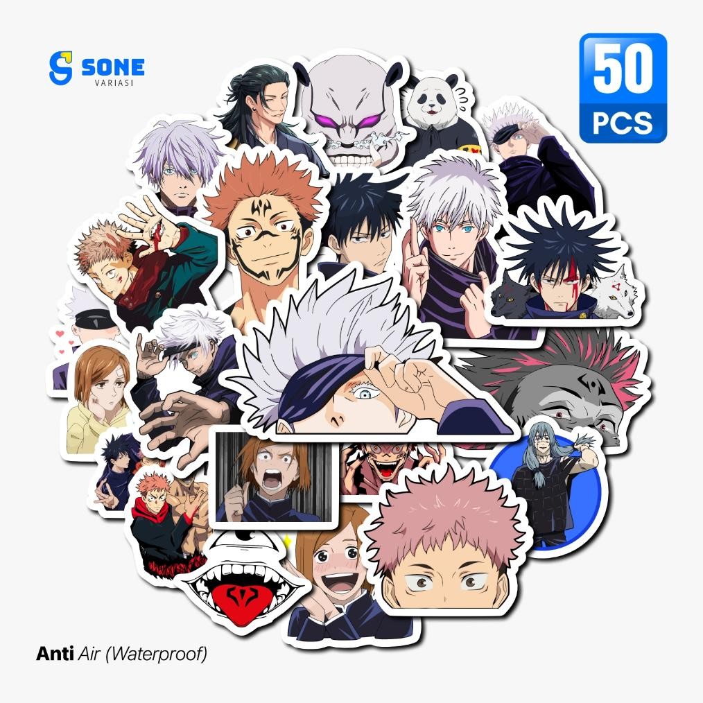 

Promo Stiker Anime Jujutsu Kaisen Paper Vinyl Waterproof Sticker Laptop Thumbler Case Handphone Helm AUZ-66