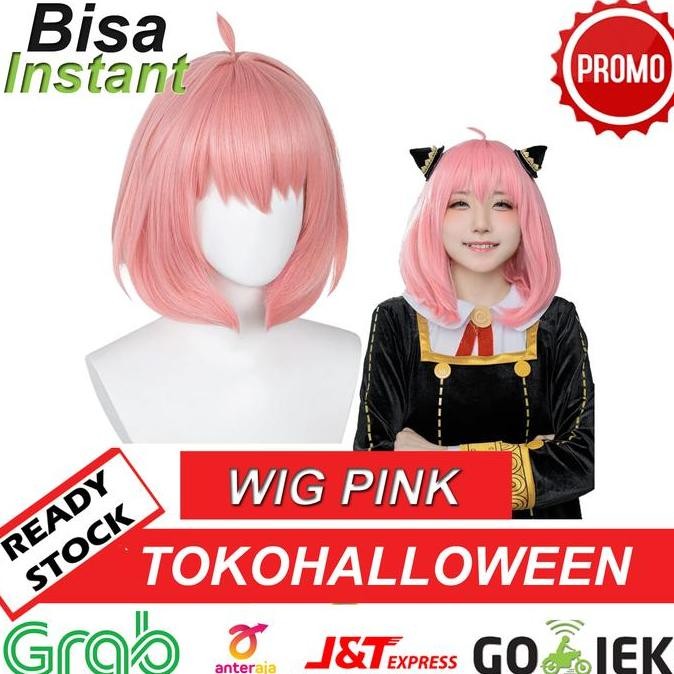 Wig Pink Cosplay Anya Forger Sakura Dll