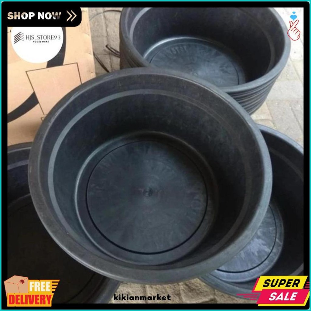 Cod Bak 24 Karet Hitam / Bak Jumbo Anti Pecah / Baskom Besar / Bak Tahan Banting / Ember Karet Jumbo