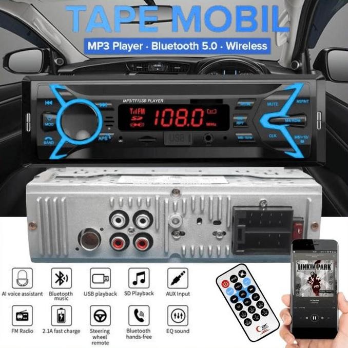 DF400>> Tianyu Tape Mobil Audio Bluetooth 5.0 Super Bass MP3 Player LCD Lampu RGB Wireless Carry Pic