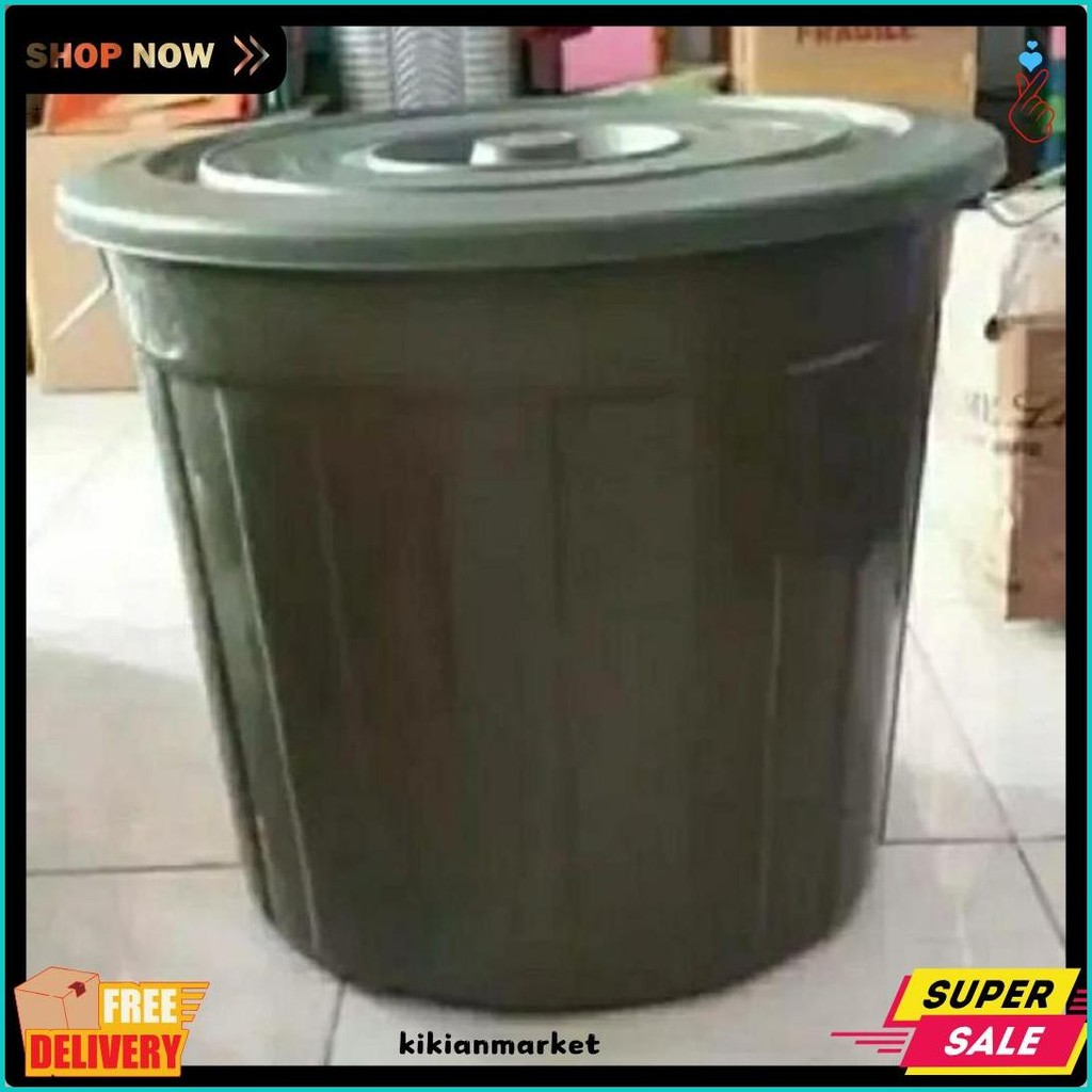 Diskon 50% Ember Plastik Warna Hitam 30 Liter Gagang Kuning Gratis Gayung