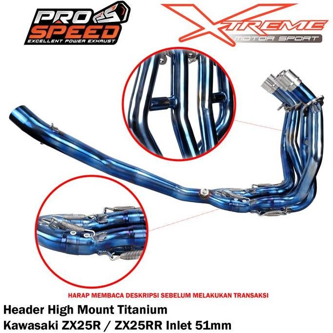 Header / Pipa Knalpot Prospeed Titanium Zx25R Zx25Rr Zx 25R 25Rr Allshop