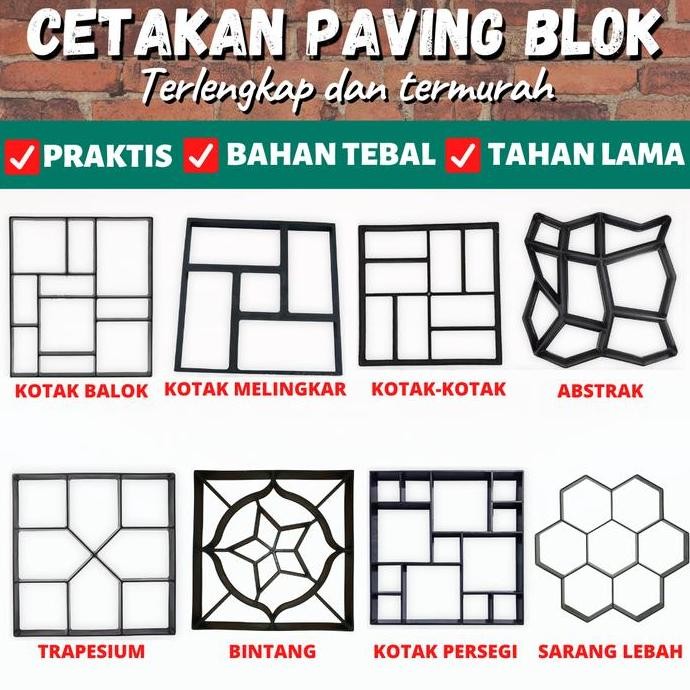 TERBARU - Cetakan Paving Block DIY Paving Blok Mudah Praktis Cetakan Jalan Teras Besi
