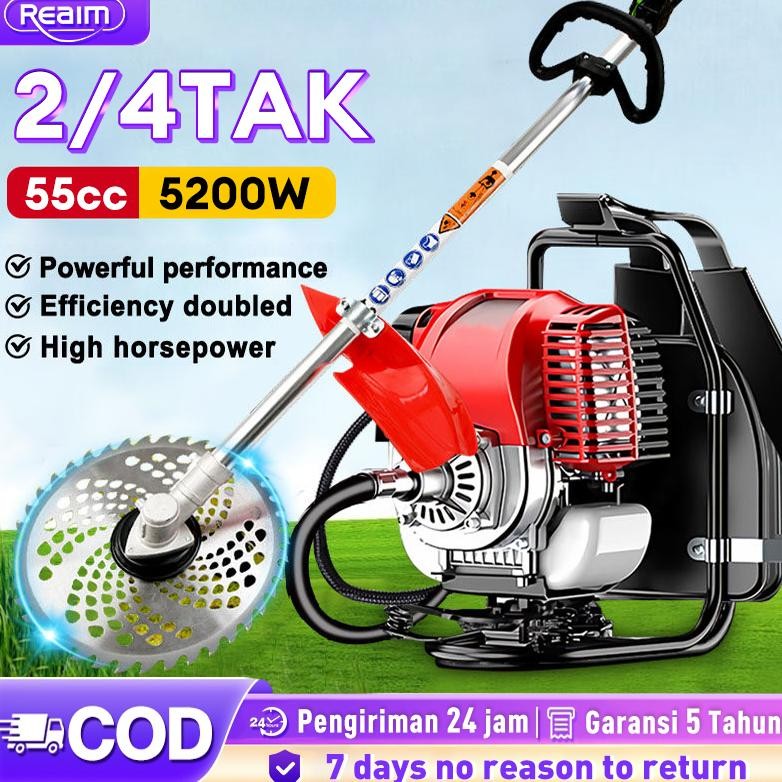 REAIM Mesin Potong Rumput Gendong 2 Tak 4 Tak brush cutter KUALITAS TERBAIK Bensin Mesin Potong Rump