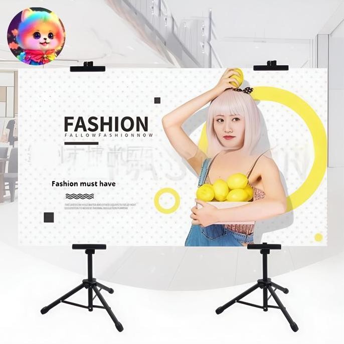 Tripod Banner Standing / Stand Green Screen Background Foto Studio