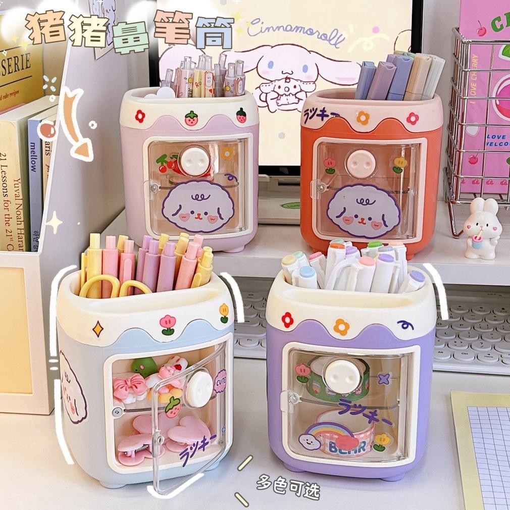 

Gr-8 Modis Multifungsi 2-Tier Laci Kotak Penyimpanan/Multifungsi Lucu Tempat Pena/Kantor Desktop Penyimpanan Pena Case St145 Gr-8