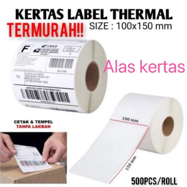 

Jy-6 Label Sticker Thermal 100 X 150Mm Isi Full 500Pcs Termurah Terbaru Alas Kertas...050 Jy-6
