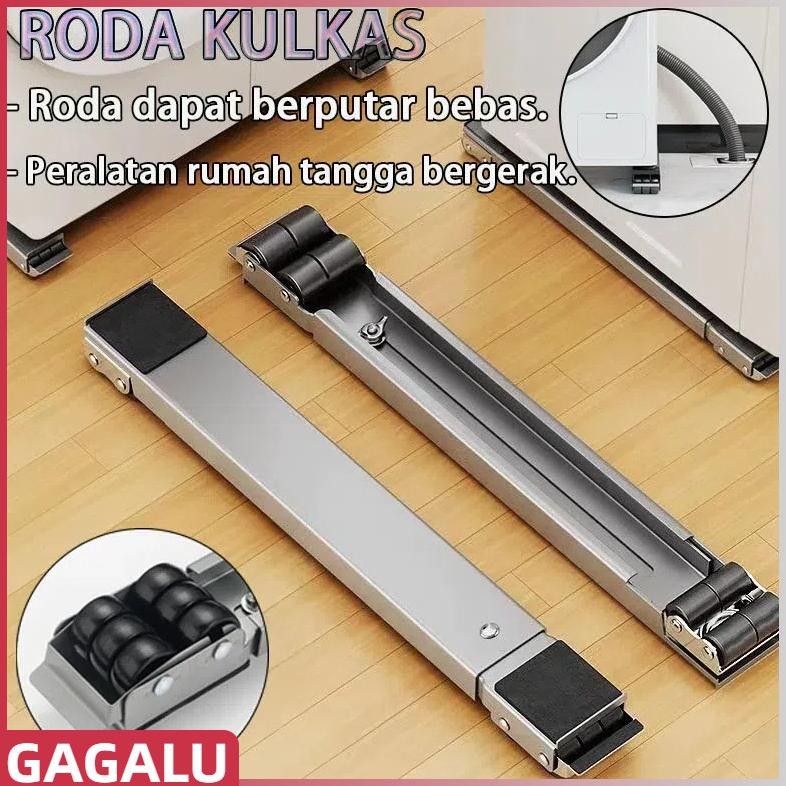 GAGALU Roda Lemari Portable/dudukan Kulkas/ Roda Kulkas 2 Pintu/ Tatakan Mesin Cuci/kaki Kulkas Besi