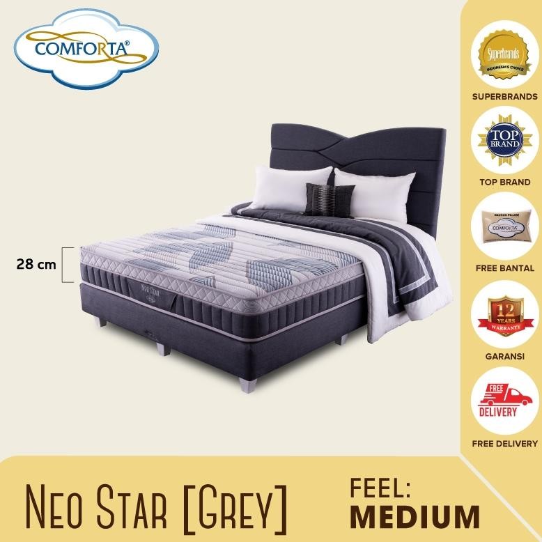 COMFORTA Kasur Springbed Neo Star Fullset 160 x 200 - Grey