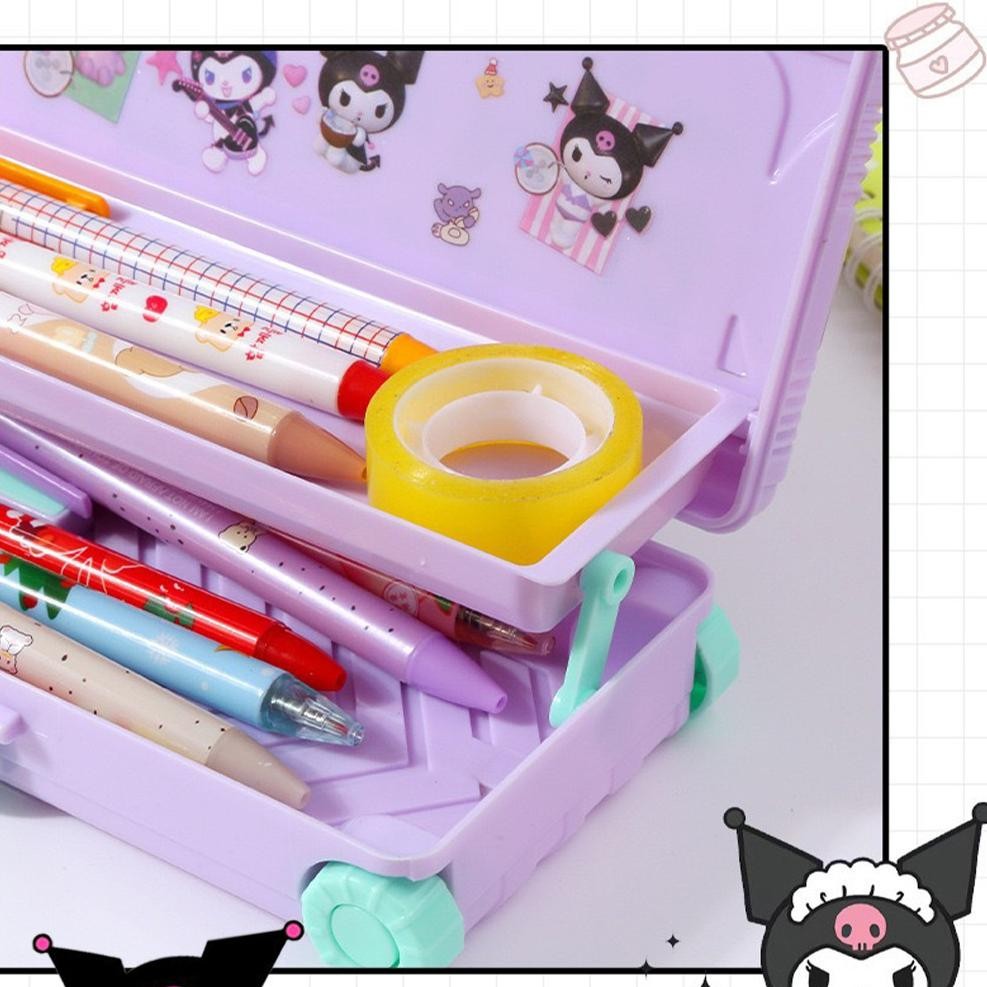 

Me41 Sanrio Seri Large Capacity Anime Kartun Pensil Kasus Troli Kotak School Supplies Lucu Alat Tulis Kuromi Anak-Anak Pensil Kasus