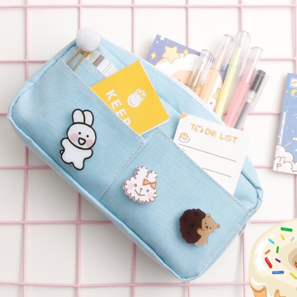 

Eq-77 Tenno Kotak Tempat Pensil Canvas Pencil Case Kain Lucu Kapastitas Besar Free Pin Bross Aesthetic Estetik Multifungsi