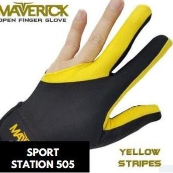 Ready Maverick Glove - Yellow Stripe Gloves Sarung Tangan Billyard Billiard