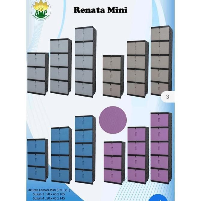 Lemari Plastik Murah Renata Mini Susun 3/4/5 dengan kunci