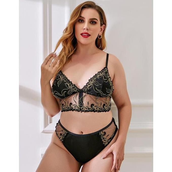BD5828 lingerie bra set big size wanita / bra jumbo sexy set