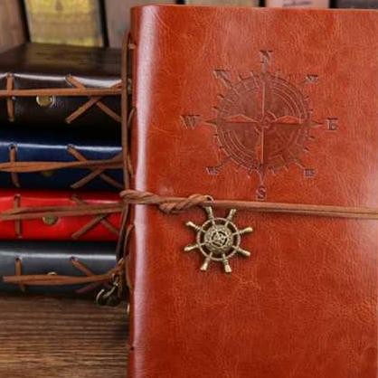 

Buku Catatan Binder Kulit Retro Compass Kertas A5 Zb045