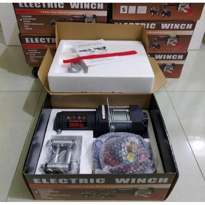 TERBARU - Termurah Electric Winch 3000 Lbs - 1360kg - offroad Jeep Jip Jimny ATV