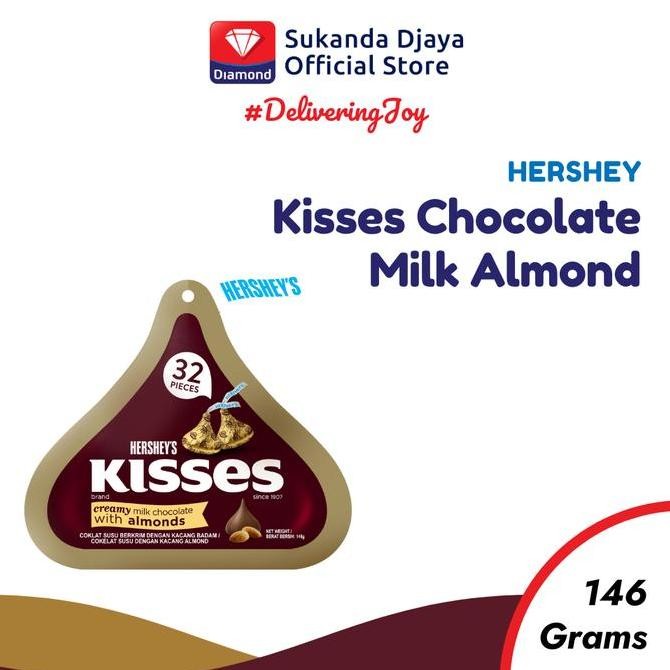 

Murah Hershey'S Chocolate Kisses Milk Almonds / Coklat Almond 146 Gr
