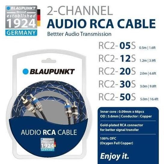 RCA CABLE BLAUPUNKT GERMANY - 2 METER KABEL RCA