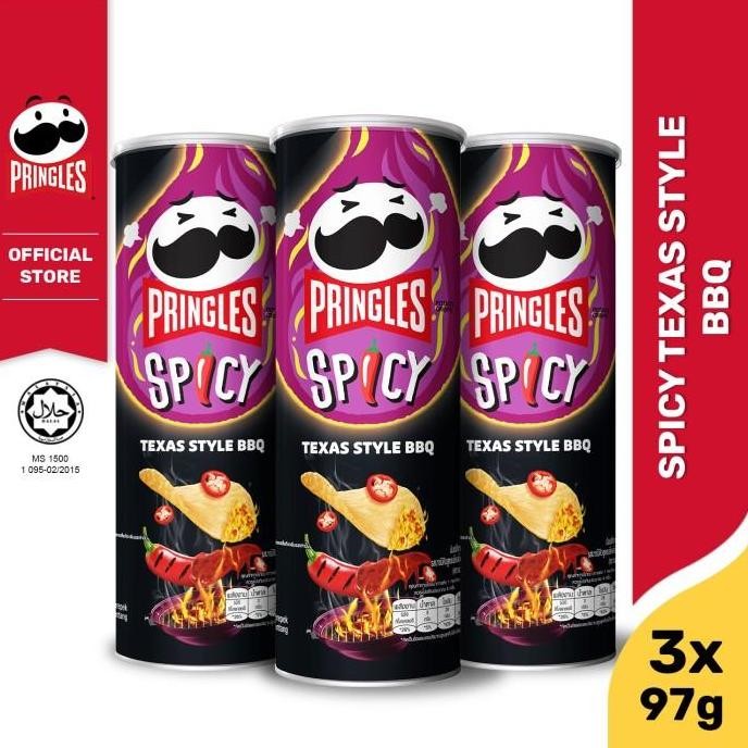 

Grosir [Bundle 3Pcs] Pringles Spicy Texas Style Bbq Keripik 97G
