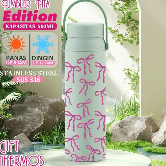 CUSTOM TUMBLER Coquette Tumbler Korea - KAPASITAS 500 ML TUMBLER PITA VIRAL TUMBLER LUCU PITA copy