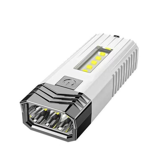 Bst Ready Senter Led 3 Mata Smiling Shark Sd-0701 - Multifungsi - Bisa Jadi Powerbank - Bisa Jadi La